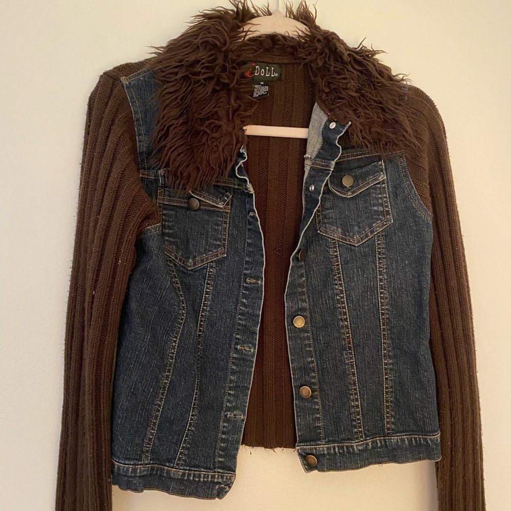 Vintage 90s iDoll Sweater Jacket with Denim